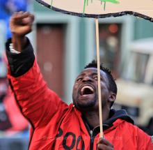 Refugees protestierten in Bad Belzig gegen die EU Asylpolitik und Rassismus