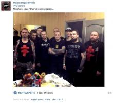 Mikhalok und Gurkov von BRUTTO Backstage mit Azov und Misanthropic Division