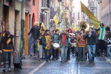 Demozug zur neuen Besetzung in Pamplona