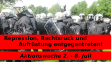 Aktionstage 2.-8. Juli: Repression, Rechtsruck und Aufrüstung entgegentreten!