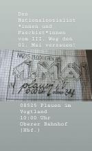Initiative Nie Wieder - 1. Mai, 10:00 Uhr ob. Bhf. (Hbf.) Plauen