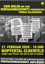 Keine Bühne dem Verfassungschutz-Präsidenten Haldenwang am 27.2. in Wuppertal