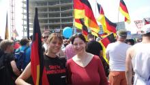 Jeanette Auricht und Birgit-Malsack Winkemann auf einer AfD-Demonstration im Mai 2018 in Berlin