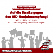 Demonstration gegen AfD Neujahrsempfang in Augsburg am 14.02. um 16 Uhr am Königsplatz