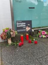 Gedenktafel für Georgios Zantiotis vor dem Wuppertaler Landgericht