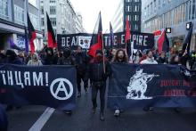 Anarchists at the demo in Berlin