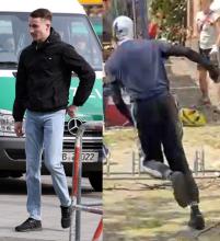 Luca Böttcher beim Angriff und bei einem Aufmarsch