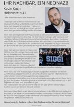 Flugblatt - Neonazi Kevin Koch geoutet