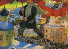 Boris Kustodijew, Der Bolschevik (1920)