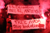 Banner: #NoExtradition Free all antifas! Free Maja Stop Isolation